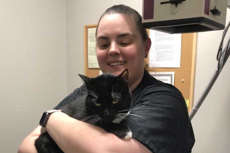 Holding a cat